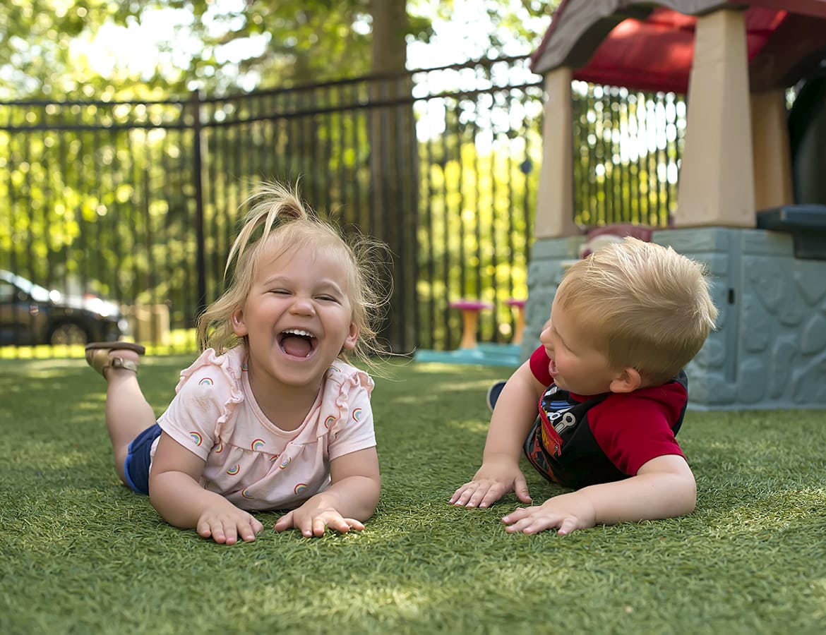 Children Laughing Outdoors